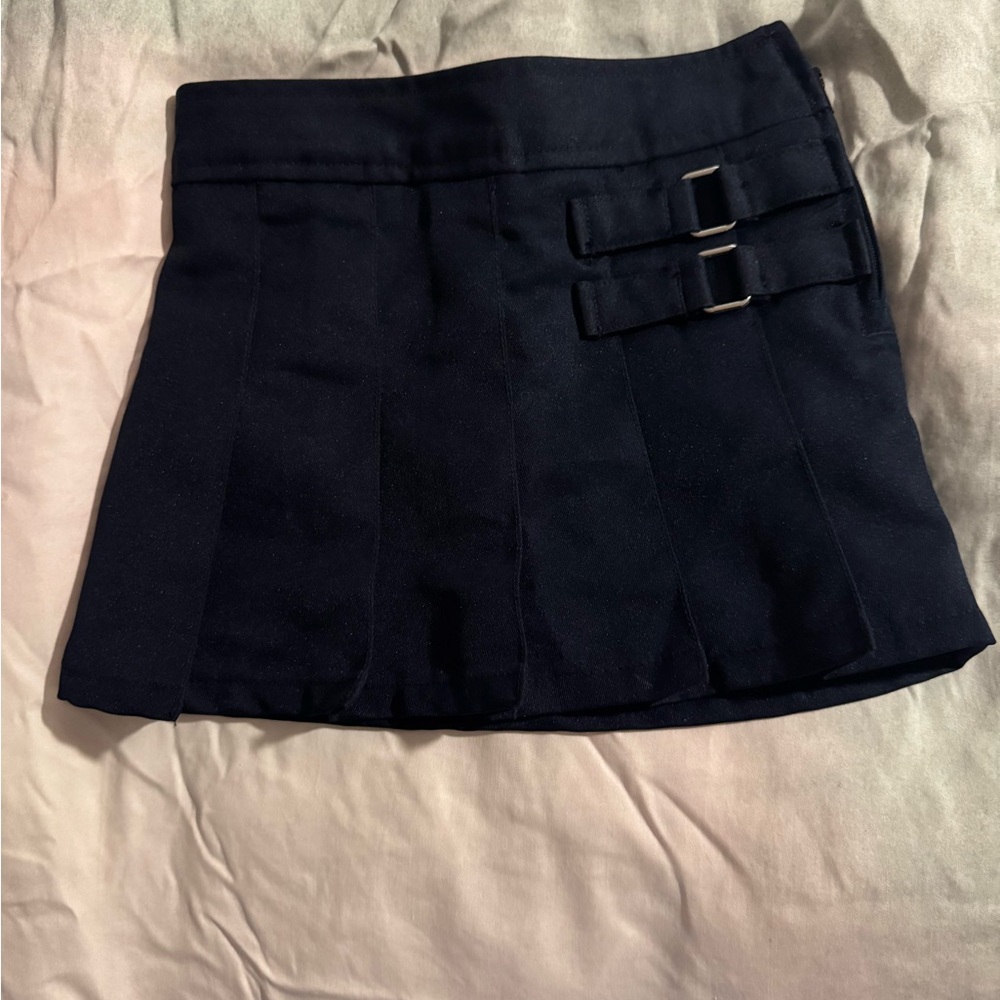 Navy Blue Pleated Toddler Skort